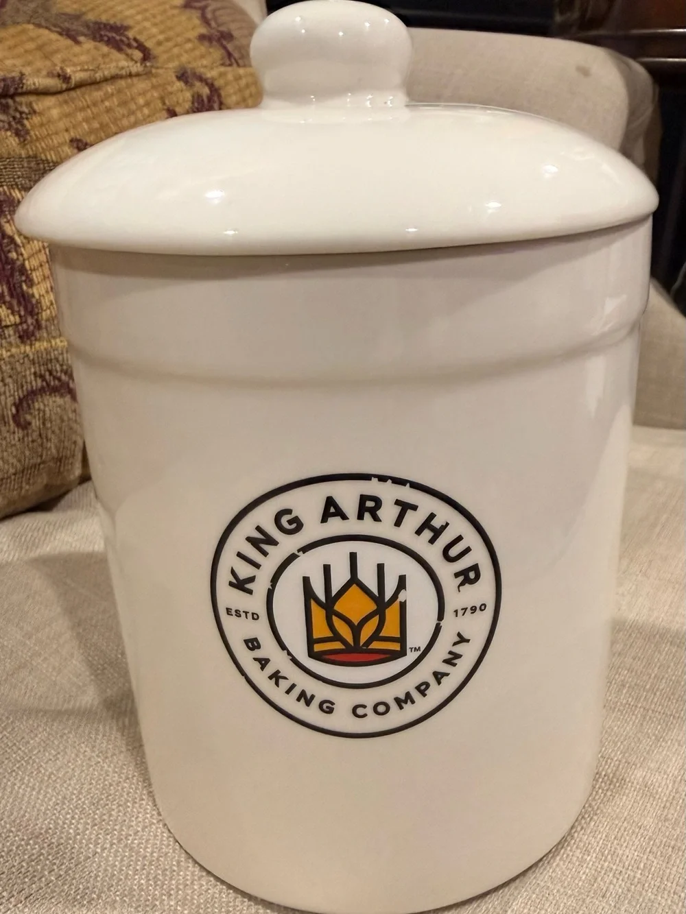 KING ARTHUR Baking Company CHANTAL Sourdough Crock Flour Canister Jar & Lid 1 Qt
